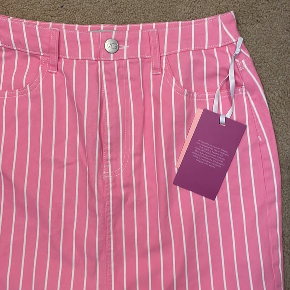 NWT Victor Glemaud for Target pink stripe denim jean mini skirt - Picture 3 of 5